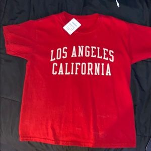 Brandy Melville Tops - Brand New Red Brandy Melville Los Angeles T Shirt Brandy Melville Tops - Brand New Red Brandy Melville Los Angeles T Shirt
